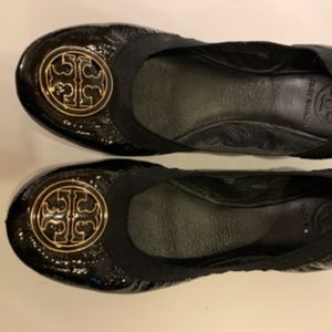 Tory Burch Black Patent Leather Ballet Flats